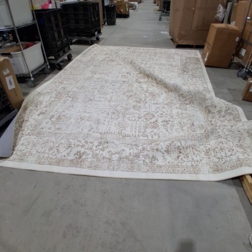 VINTAGE STYLE AREA RUG- 14FT X 10FT - CREAM AND GRAY image 3