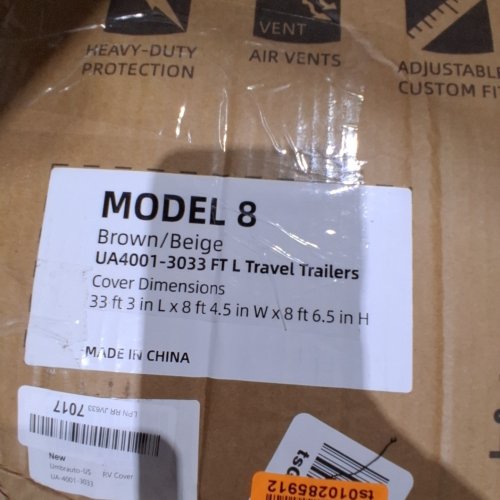 UMBRAUTO HEAVY DUTY WATERPROOF 9-LAYER TRAVEL TOP CAMPER RV COVER - 30FT-33FT - BEIGE/BROWN (MODEL: UA-4001-3033N) image 2