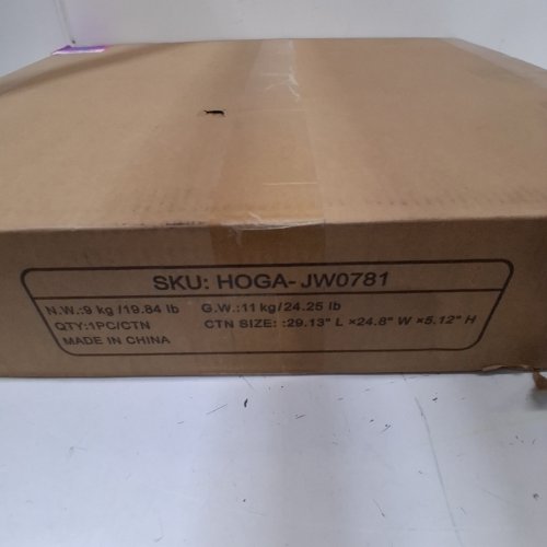 3-TIER END TABLE, INDUSTRIAL SOFA SIDE TABLE WITH ROUND METAL FRAME - 25.59" X 23.62" - GREY (MODEL:HOGA-JW0781) image 2