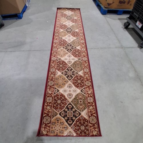 RUG BRANCH ASEEL TRADITIONAL PERSIAN MEDALLION RUNNER RUG - 10FT X 27.5" - RED/BLACK/BEIGE (MODEL: JA2195RD210) image 3