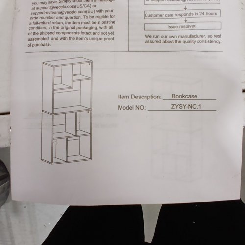 VECELO 4-TIER MODERN STORAGE CABINET/BOOKCASE - BLACK (MODEL: KHD-B11-BLK) image 7