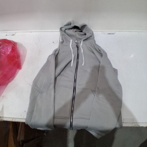 MEN'S ZIP-UP HOODIE - EXTRA LARGE - GRAY image 4