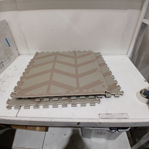 4PK YES4ALL INTERLOCKING EXERCISE FOAM MATS, (12" X 12") - GREY / BROWN image 2