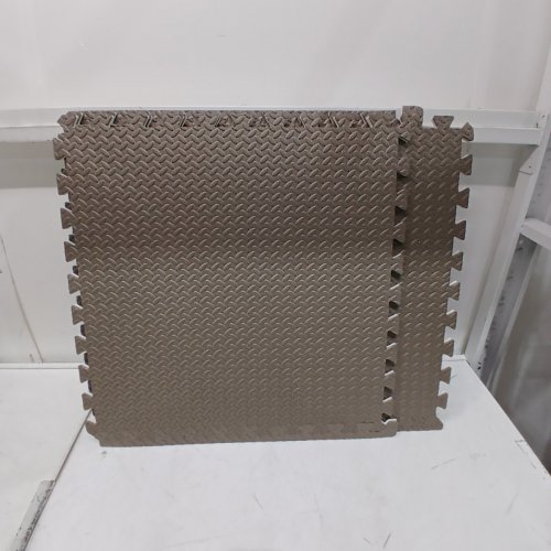 4PK YES4ALL INTERLOCKING EXERCISE FOAM MATS, (12" X 12") - GREY / BROWN image 4