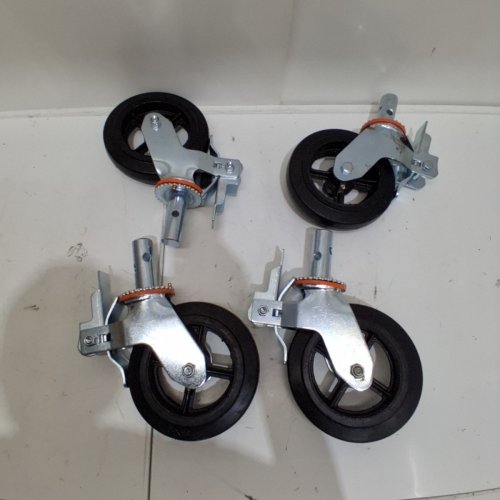 4PK BESITU SOLID ROUND COMMERCIAL SCAFFOLDING WHEELS - 8" - 1100 LBS CAPCITY image 3