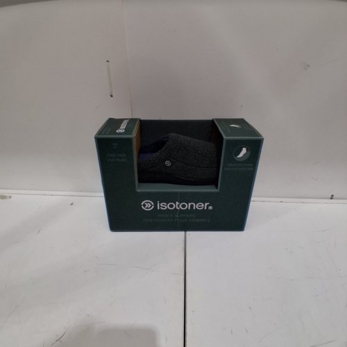 MENS ISOTONER MULTI TWEED HOODBACK SLIPPERS - 8-9 - GREY (STYLE: 18HARRY25) image 5