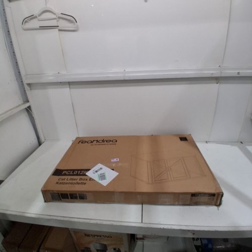 FEANDREA MODERN LITTER BOX ENCLOSURE - 33.5" X 19" X 19.5" - HONEY BROWN/RUSTIC WHITE (MODEL: UPCL012K01) image 10