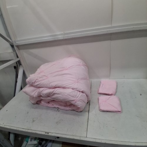 3PC FRILLED COMFORTER SET - KING - PINK BLUSH image 2