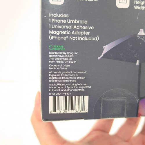 GEMS MAGNETIC PHONE UMBRELLA SUN SHADE SHIELD FOR OUTDOORS WITH FLEXIBLE ANGLE DESIGN & ROTATABLE PHONE RING - CHARCOAL GREY image 2