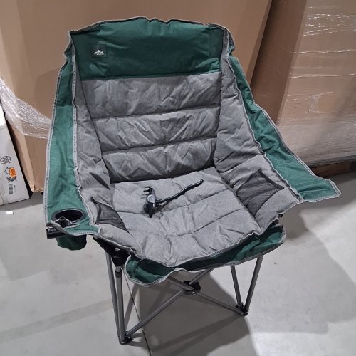 NORTHROAD OVERSIZED XL PADDED CAMPING CHAIR WITH CELL PHONE HOLDER - HOLDS 400LBS - GREEN/GREY (MODEL: BL-099-PH-GREEN) image 3