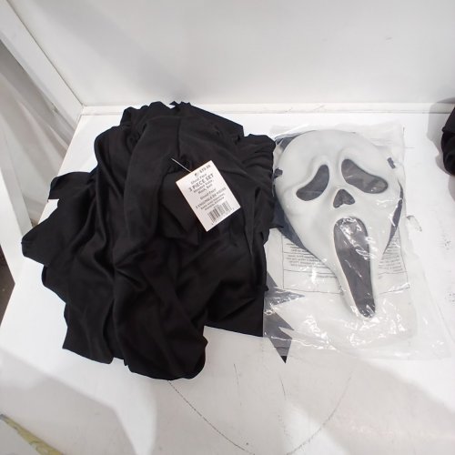 3PC FUN WORLD SCREAM GHOST FACE COSTUME - ONE SIZE FITS MOST - BLACK image 2