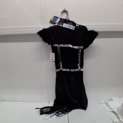4PC WOMENS FLAPPER COSTUME DRESS - 10 - BLACK (MODEL: 50039M) image 3