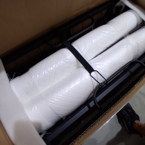 CAIYUN FOLDING BED WITH MATTRESS - TWIN - BLACK/WHITE image 2
