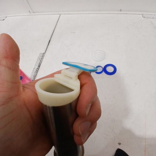 FLOOR DRAIN CORE WITH HAIR CATCHER - SILVER / BLUE / WHITE image 3