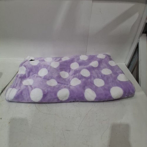 KATE SPADE PLUSH THROW BLANKET - 60" X 70" - PURPLE/WHITE POLKA DOTS (MODEL: 1859162) image 2