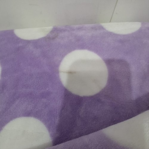 KATE SPADE PLUSH THROW BLANKET - 60" X 70" - PURPLE/WHITE POLKA DOTS (MODEL: 1859162) image 3