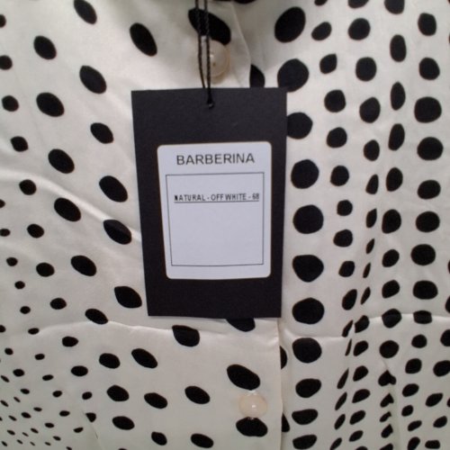 WOMEN'S BARILOCHE POLKA DOT BLOUSE WITH RUFFLED COLLAR - SMALL / MEDIUM - 38 - OFF-WHITE / BLACK (STYLE : BARBERINA) image 6