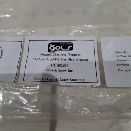 SILK & SNOW ORGANIC LATEX MATTRESS TOPPER WITH COTTON COVER - QUEEN; 80" X 60" X 2" - WHITE image 4
