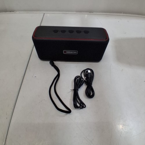 MONSTER SHOCK PLUS PORTABLE BLUETOOTH SPEAKER - BLUETOOTH 5.4 30W DUAL SPEAKER - DEEP BASS - 15H PLAYTIME - AUX/TF CARD SUPPORT - IPX6 WATERPROOF - BLACK/RED image 5