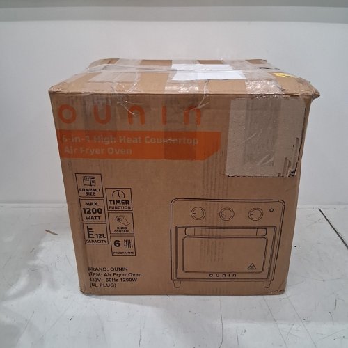 OUNIN STAINLESS STEEL AIR FRYER & TOASTER OVEN WITH STEAM INFUSION - 12L - BLACK (MODEL: KXD100-120A4) image 12