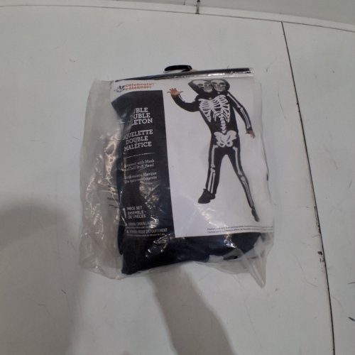 BOYS DOUBLE TROUBLE SKELETON COSTUME - MEDIUM (8-10) BLACK AND WHITE image 2
