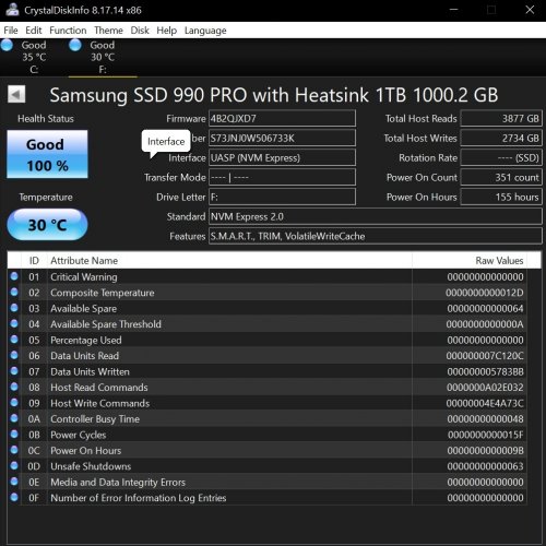 SAMSUNG 990 PRO W/HEATSINK SSD 1TB PCIE 4.0 M.2 INTERNAL SOLID STATE HARD DRIVE WITH THE FASTEST SPEED FOR GAMING image 2