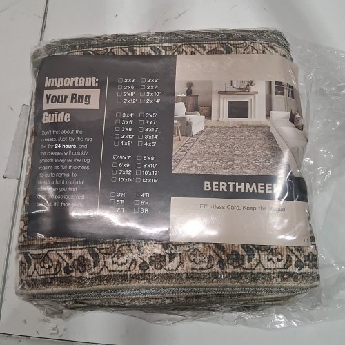 BERTHMEER WASHABLE NON-SLIP AREA RUG - 5FT X 7FT - BROWN image 3