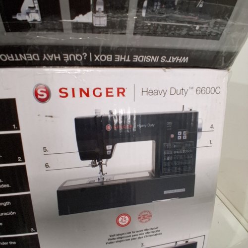 SINGER HEAVY DUTY STERLING SEWING MACHINE WITH ACCESSORIES, FULL METAL FRAME AND LCD SCREEN - 215 STITCHES - BLACK (MODEL: HD6600C) image 4