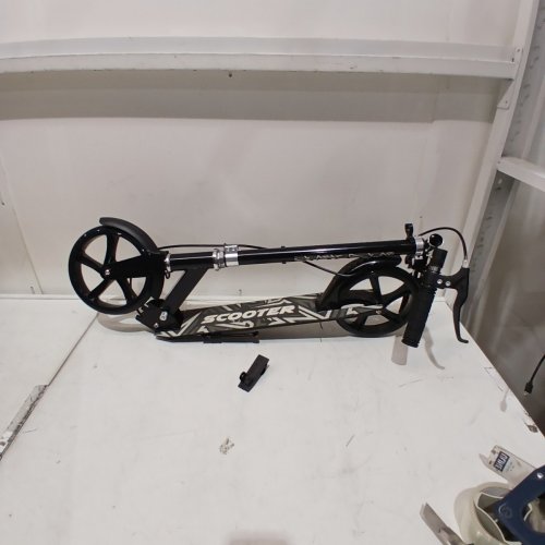 ADJUSTABLE FOLDABLE SCOOTER WITH HAND BRAKE FOR TEENS AND ADULTS - 8" WHEELS - BLACK (MODEL: KS001) image 2