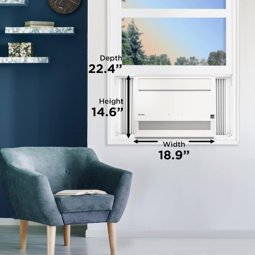 DANBY WINDOW AIR CONDITIONER - 10,000 BTU; 19" W X 14" H X 22.3" D - WHITE (MODEL: DAC100B6WDB) image 2