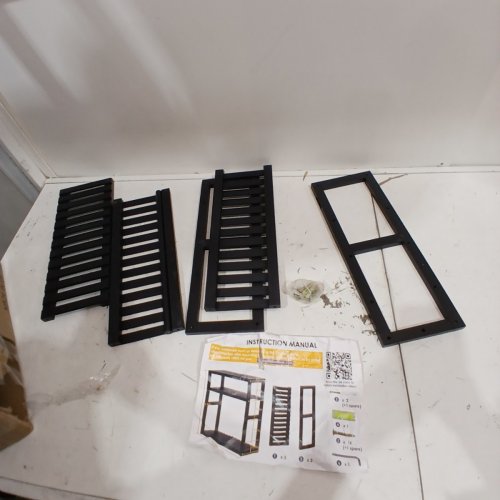 GALOCOOD SLATTED WALL-MOUNTED STORAGE SHELVING UNIT - 17" X 17" - BLACK image 3