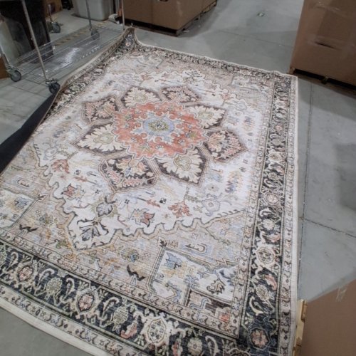 HOMEWILL VINTAGE WASHABLE LIVING ROOM AREA RUG - 8FT X 10FT - MULTI CREAM image 2