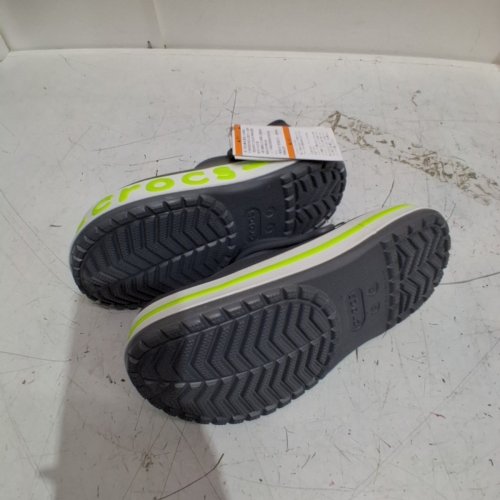 ADULTS CROCS BAYABAND SLIP ON CLOGS - WOMEN'S : 7 / MEN'S : 5 - GREY/GREEN/WHITE image 3