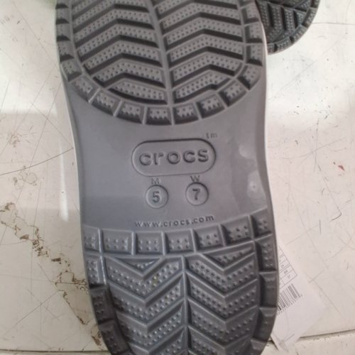 ADULTS CROCS BAYABAND SLIP ON CLOGS - WOMEN'S : 7 / MEN'S : 5 - GREY/GREEN/WHITE image 4