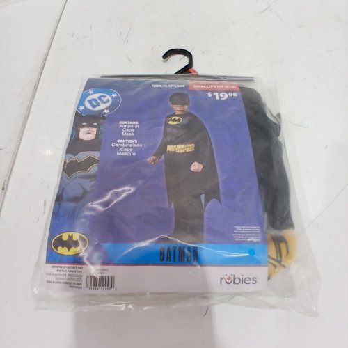 3PC BOYS RUBIES BATMAN COSTUME WITCH CAPE AND MASK - SMALL (4-6) - BLACK image 2