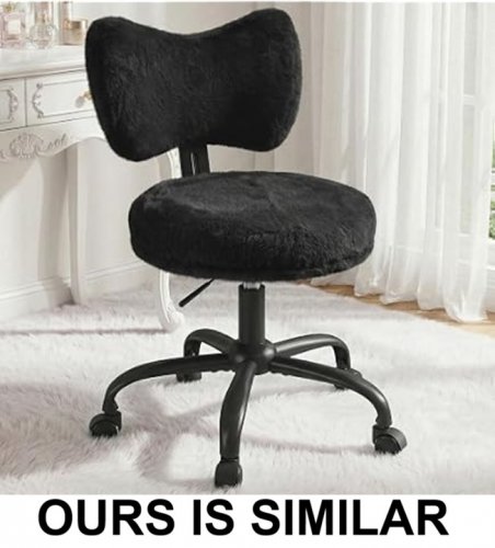 VELVET VANITY CHAIR - BLACK image 2