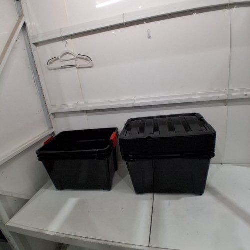 6PK IRIS STACK & PULL PLASTIC STORAGE BOXES - 53QT - BLACK/RED (MODEL: TB-56D) image 2