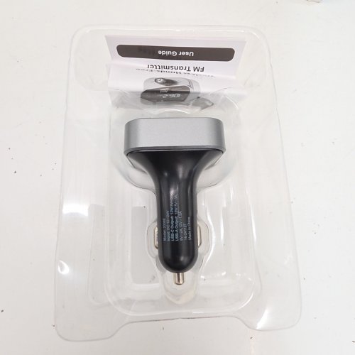 JUST WIRELESS CAR BLUETOOTH FM TRANSMITTER WITH USB-C AND USB-A PORTS - 30W - SILVER/BLACK (MODEL: 20088) image 3