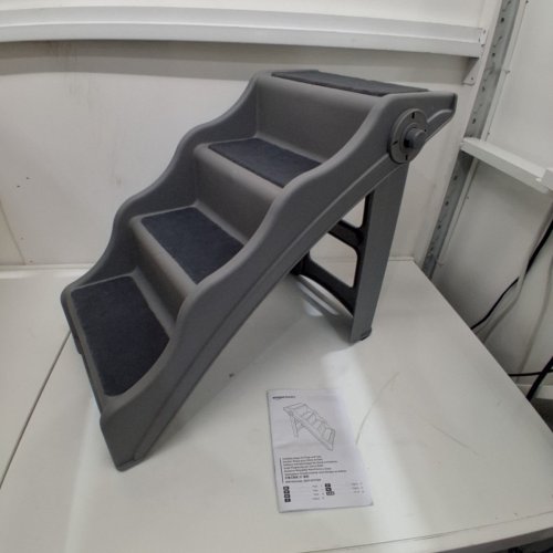 AMAZON BASICS FOLDING PET STAIRS - 14.6" X 22.75" X 19.5" - GREY image 2