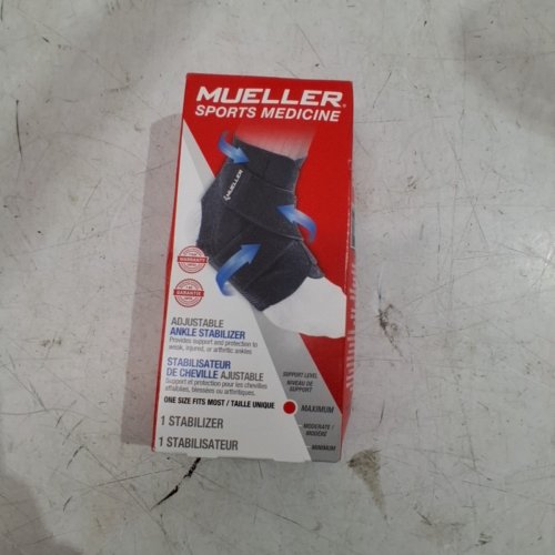 MUELLER ADJUSTABLE ANKLE STABILIZER - ONE SIZE FITS MOST - BLACK image 4