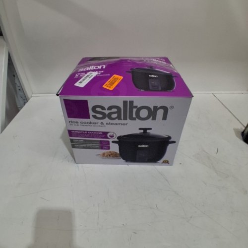 SALTON RICE COOKER & STEAMER - 20 CUP CAPACITY - BLACK (MODEL: RC2161) image 6