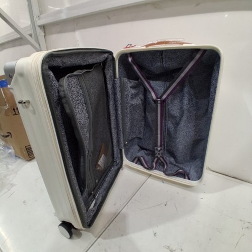 JOYWAY CARRY ON LUGGAGE EXPANDABLE SUITCASE WITH SMART LUGGAGE CUP HOLDER AND USB PORT - 20" - BEIGE (MODEL:TR014-20) image 3