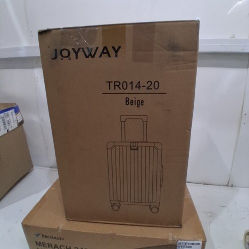 JOYWAY CARRY ON LUGGAGE EXPANDABLE SUITCASE WITH SMART LUGGAGE CUP HOLDER AND USB PORT - 20" - BEIGE (MODEL:TR014-20) image 4