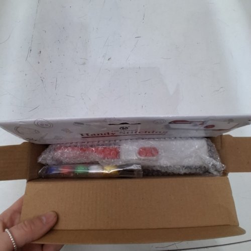 CHENSHENG HANDHELD PRE-THREADED SEWING MACHINE - WHITE/RED image 2