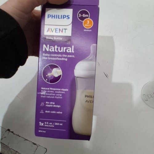 PHILIPS AVENT NATURAL WIDE-NECK BABY BOTTLE - 9 OZ - 1M+ image 2