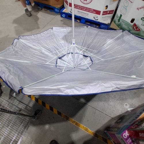 RIO BEACH OUTDOOR SHADE BEACH UMBRELLA - 7.5FT - BLUE, TURQUOISE AND WHITE image 3