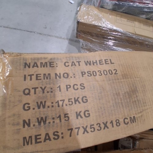 CAT TREADMILL EXERCISE WHEEL WITH SCRATCHING BOARD, CLIMBING LADDERS AND CAT BOWLS - NATURAL/GREY image 3