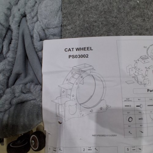 CAT TREADMILL EXERCISE WHEEL WITH SCRATCHING BOARD, CLIMBING LADDERS AND CAT BOWLS - NATURAL/GREY image 7
