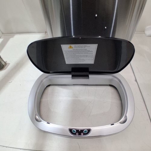 OVAL AUTOMATIC TOUCH FREE TRASH CAN - 13GAL - STAINLESS STEEL (MODEL: TC-1350R-SS) image 2