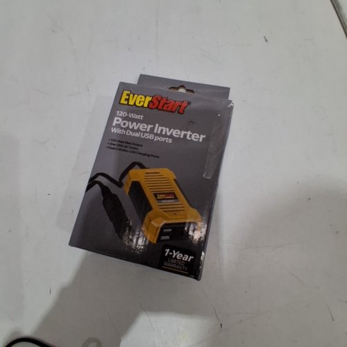 EVERSTART POWER INVERTER WITH USB PORTS - 12V - 120W - BLACK/YELLOW (MODEL: PI120SECA) image 5